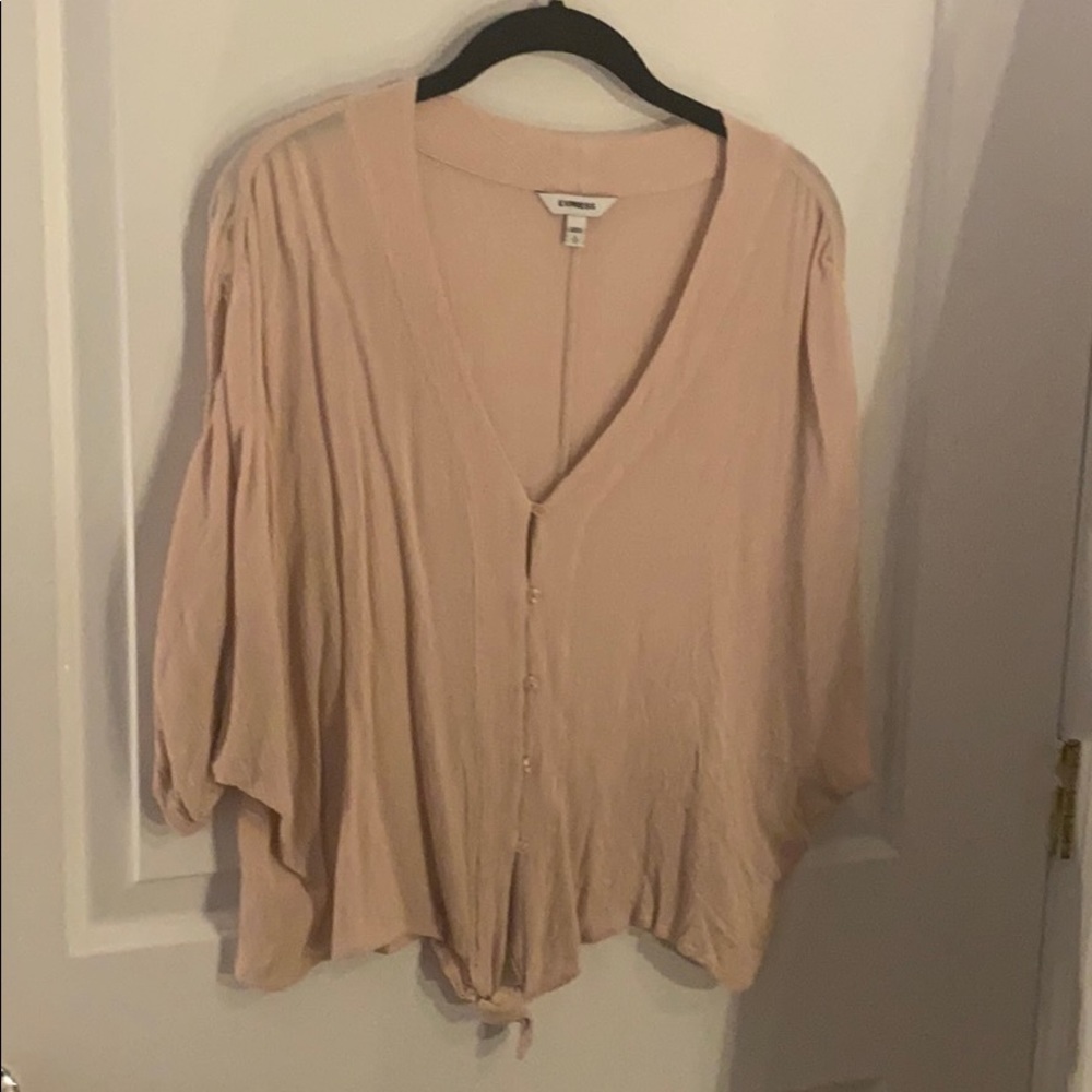 Flowy button up tie bottom top